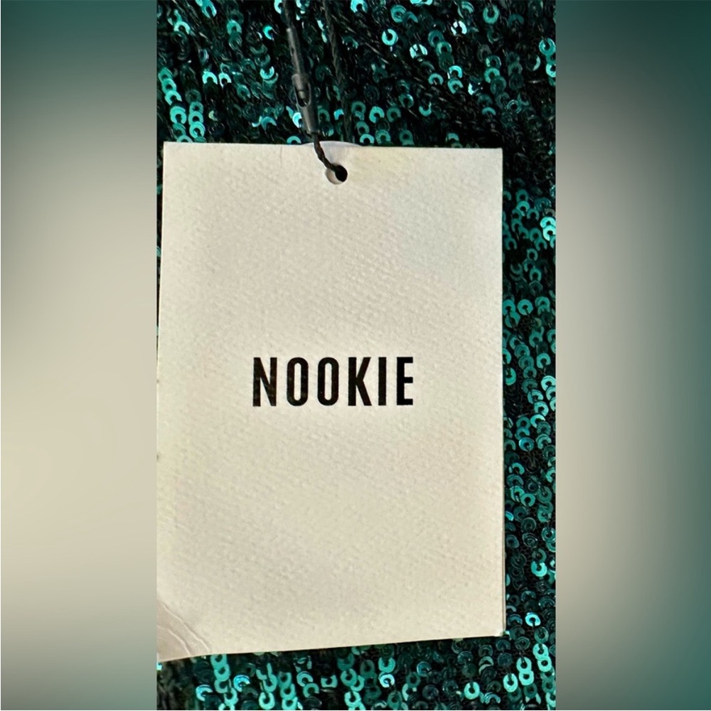 Nookie Emerald Green Strapless Sequin Midi Dress - Picture 13 of 14